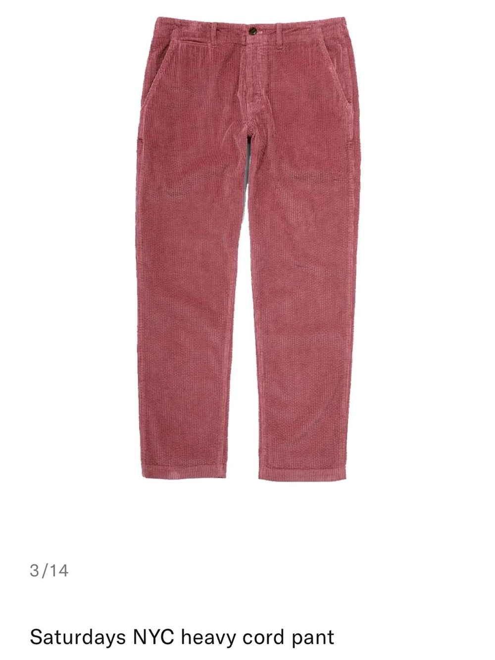 Saturdays New York City Corduroy Pants — Dusty Rose